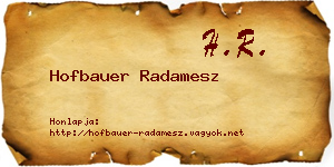 Hofbauer Radamesz névjegykártya